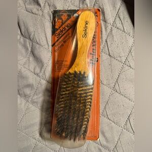 Vintage 1985 Sekine Sealed Wooden Boar Bristle Styling Brush - Natural Wood